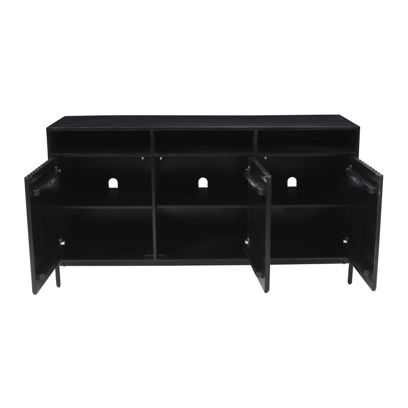 Armoire-meuble télé Sylar, Noir, H 30 po x l 50 po x P 18 po