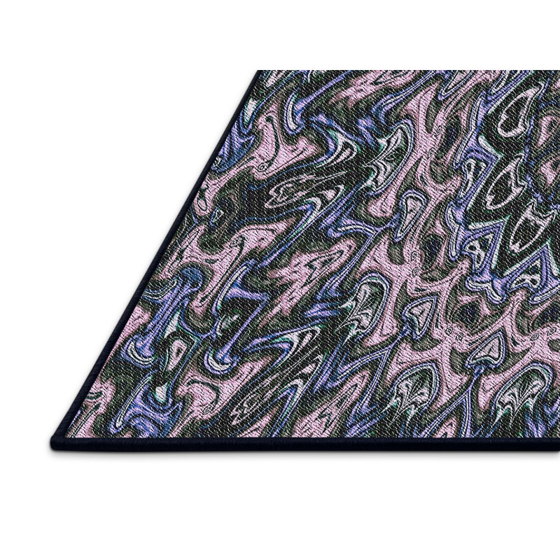 Tapis rose à motifs/mauves de zone, Rectangle 5 pi x 7 pi