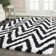 Delane Handmade Shag Black/White Area Rug