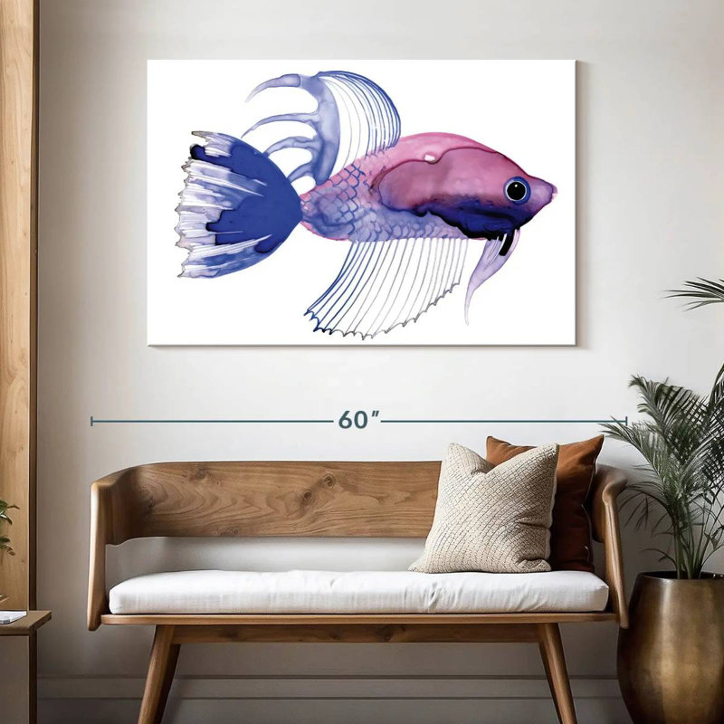 Mini poisson mauve, H 32 po x l 48 po