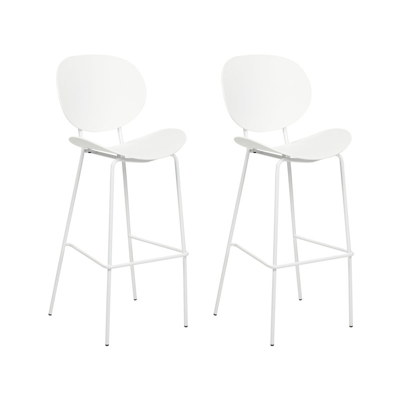 Shonto Counter Stool with Metal Frame, White