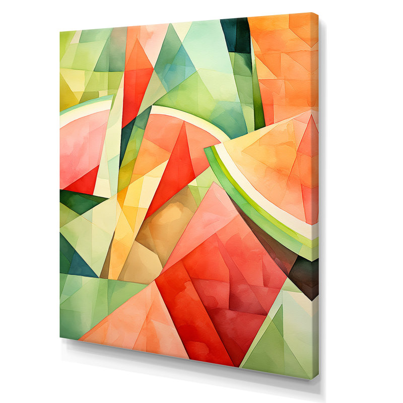 Motif de pastèque verte 2 - Melon, art mural, H 44 po x l 34 po x P 1,5 po