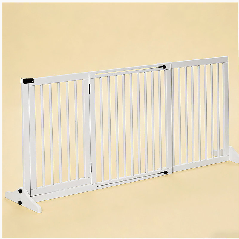 Barrière pour animaux, Barrière pour animaux autoportante, H 28 po x l 65,3 po x P 14,3 po, Blanc