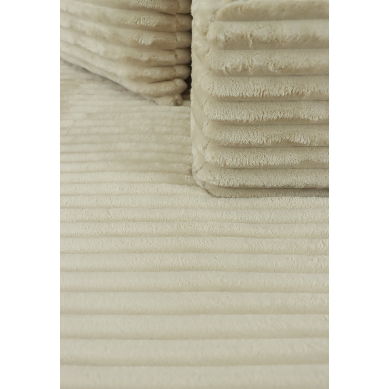105" L-Shaped Sectional, Beige Corduroy
