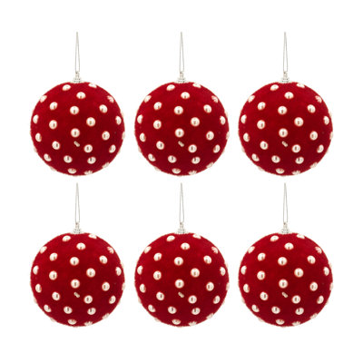 D3.9" Christmas Ball Ornaments, Decorative Hanging Ball Christmas Tree Ornaments For Holiday Party Decorations, Set Of 6