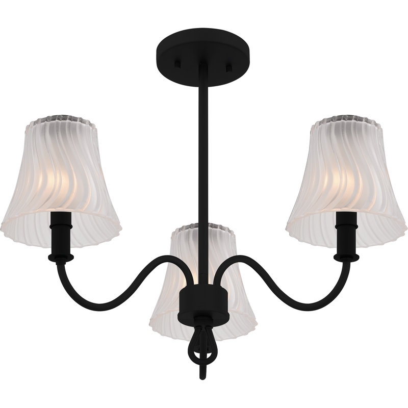 Plafonnier semi-encastré 3 lumières Amedio, Noir mat