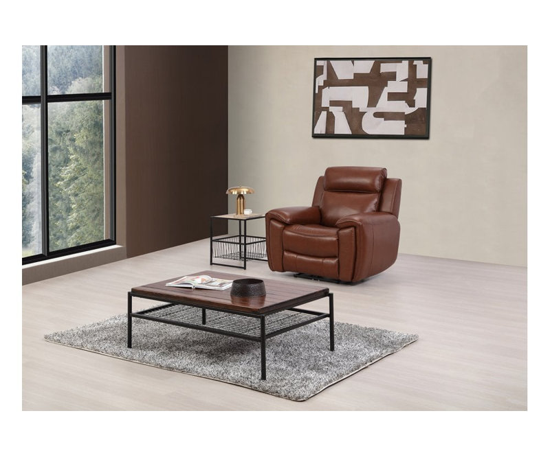 Anncey Genuine Leather Electric Power Recliner Armchair, Tan