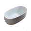 Baignoire indépendante de 47 po en pierre de résine à surface solide, une baignoire indépendante de conception moderne avec drain escamotable et tuyaux de trop-plein