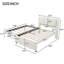 Lit plateforme double avec lit gigogne et lit gigogne-489699462