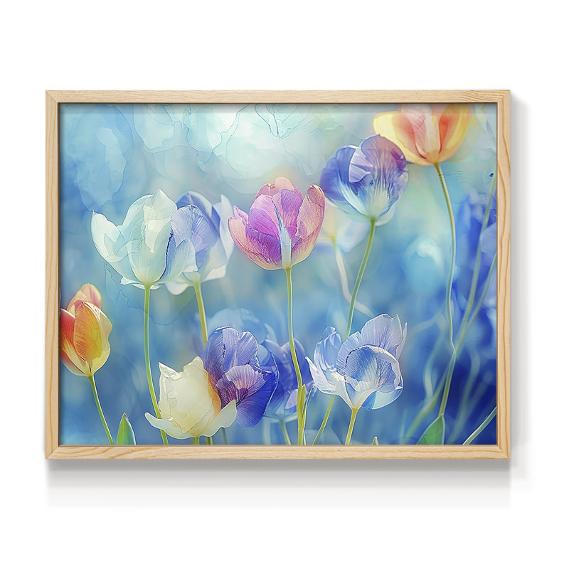 Série florale - LXVII - Impression encadrée - Restickable, H 8 po x l 10 po, Naturel