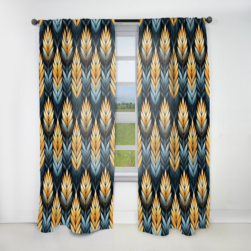 Motif à chevrons Tribal Essence - Rideau à chevrons - Rideau obscurcissant à chevrons - 1 panneau, L 52 po x L 63 po