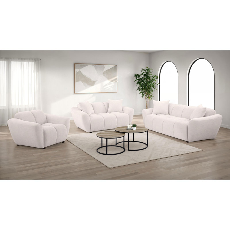 Tampa Greige 3-piece Sofa Set