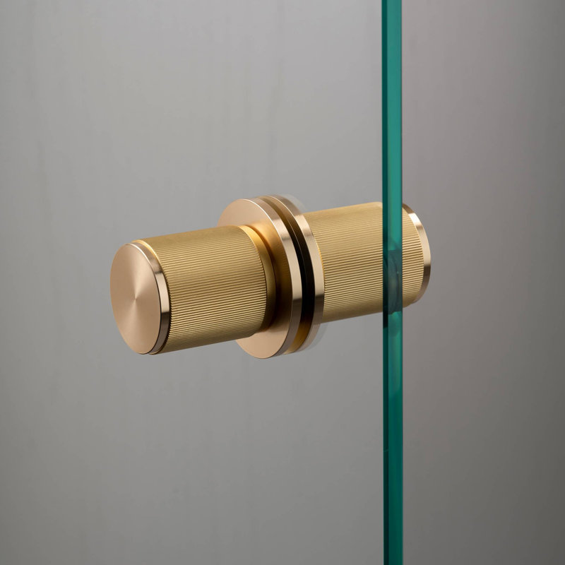 Bouton de porte fixe / double face / linéaire, Brass