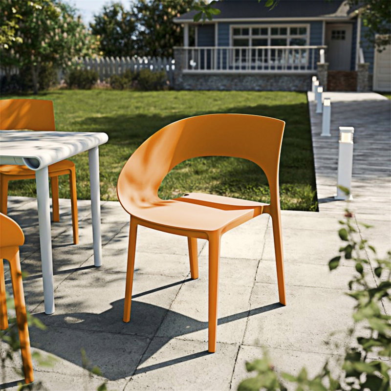 Chaise d'appoint d'extérieur (ensemble de 4), Orange tropical