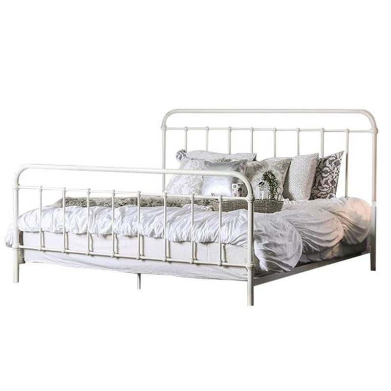 Lakeland Metal Slat Bed, King, White