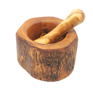 Wood Mortar And Pestle Set