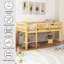 Lit simple mezzanine en bois Lit mezzanine bas avec échelle, lit simple, noyer
