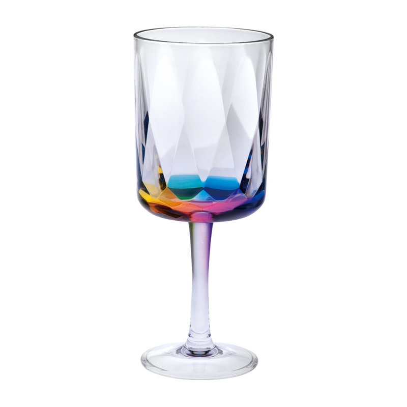 Rainbow Diamond Plastic Wine Glasses