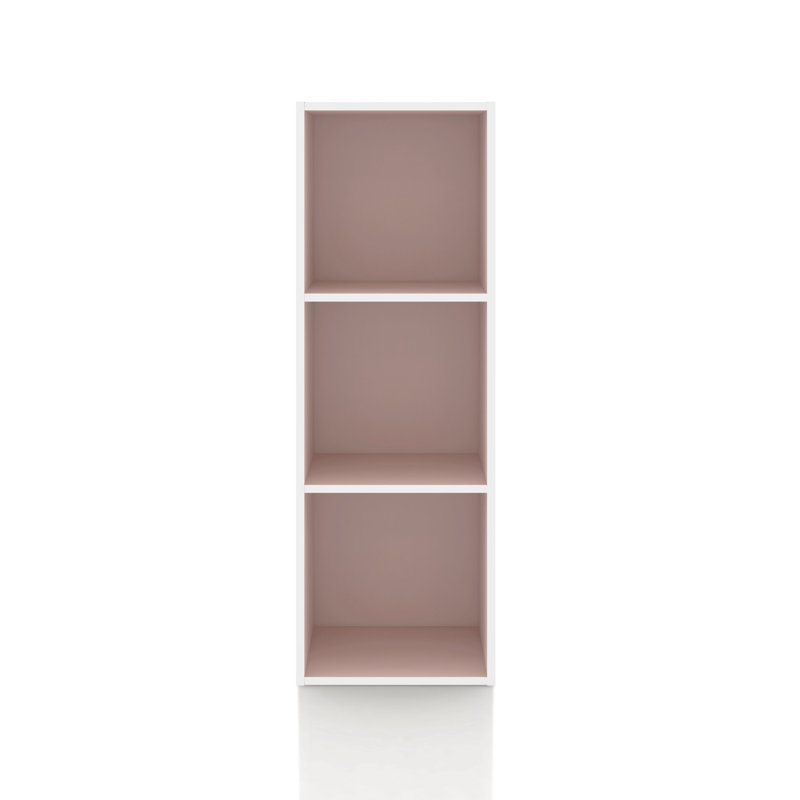 Bibliothèque de rangement Breayla, 3 cubes, Rose clair