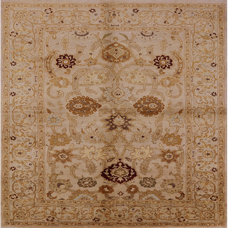 Tapis brun / beige Altgeld, Carré 8 pi