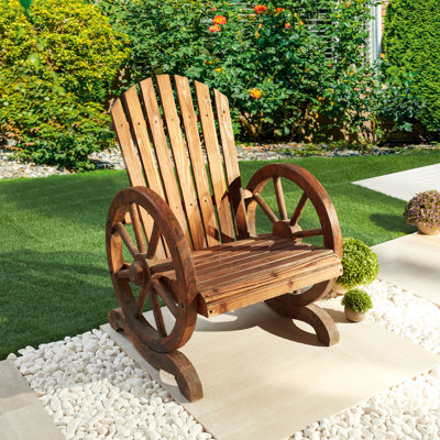 Chaise adirondack en bois massif wagon-wheel Ibrahim