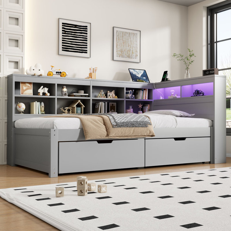 Bed, Single, Gray