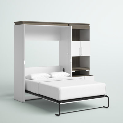Armiead Murphy Bed with Shelves and Pull-Out out Dewsk
