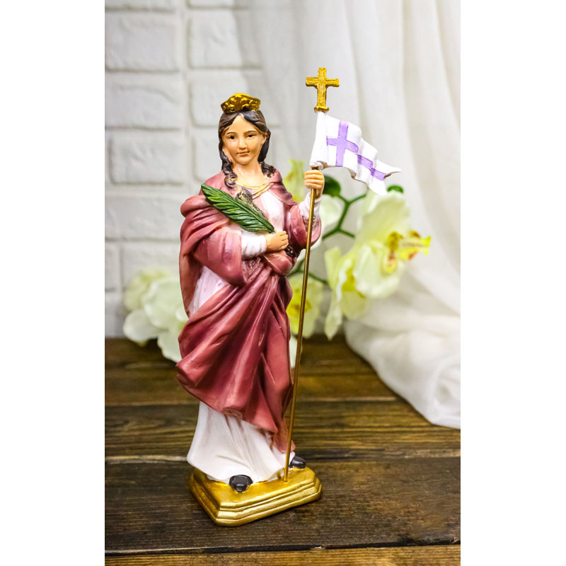 Sainte Ursule, martyre, tenant une croix, figurine de 21 cm de haut, patronne de Cologne