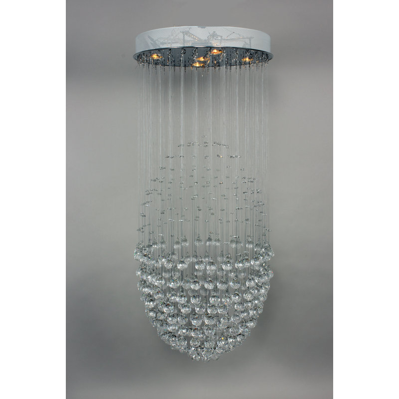 5 - Light Glass Tiered Chandelier