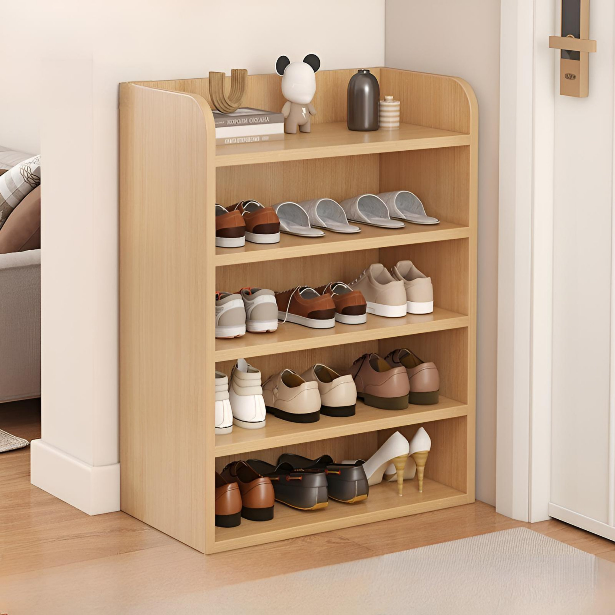 Rebrilliant Home Multi Layer Solid Wood Shoe Cabinet - Simple And ...