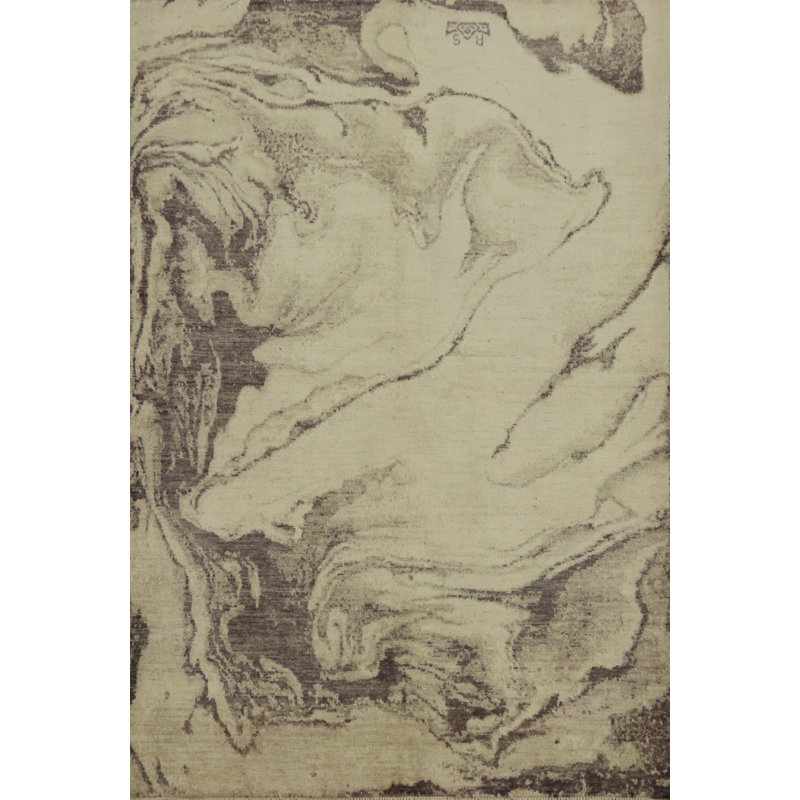 Tapis couleur terre en laine teinté dans la masse 5 x 6