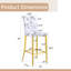 Élégantes chaises de salle à manger blanches et dorées avec un design en cristal rétro, idéales pour la maison et les réceptions