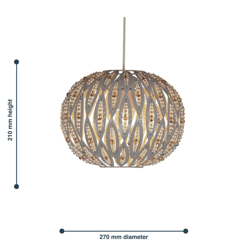 21cm H Metal Pendant Shade in Taupe