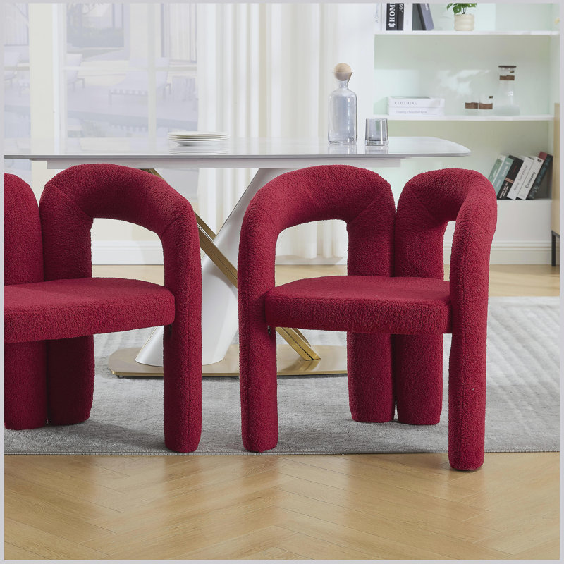 Ensemble de 2 chaises de salle à manger rembourrées, Rouge