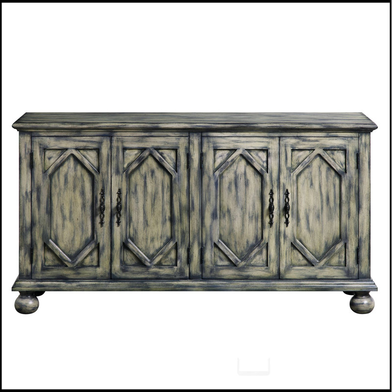 Pavan Rustic Gray Finish Console Cabinet