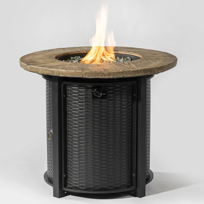 Table de feu au propane de 30 pouces, plateau de table, surface chauffée de 11 pieds carrés, production de chaleur de 40000BTU, avec housse de pluie et pierres de lave pour la table de salon avec écrans,