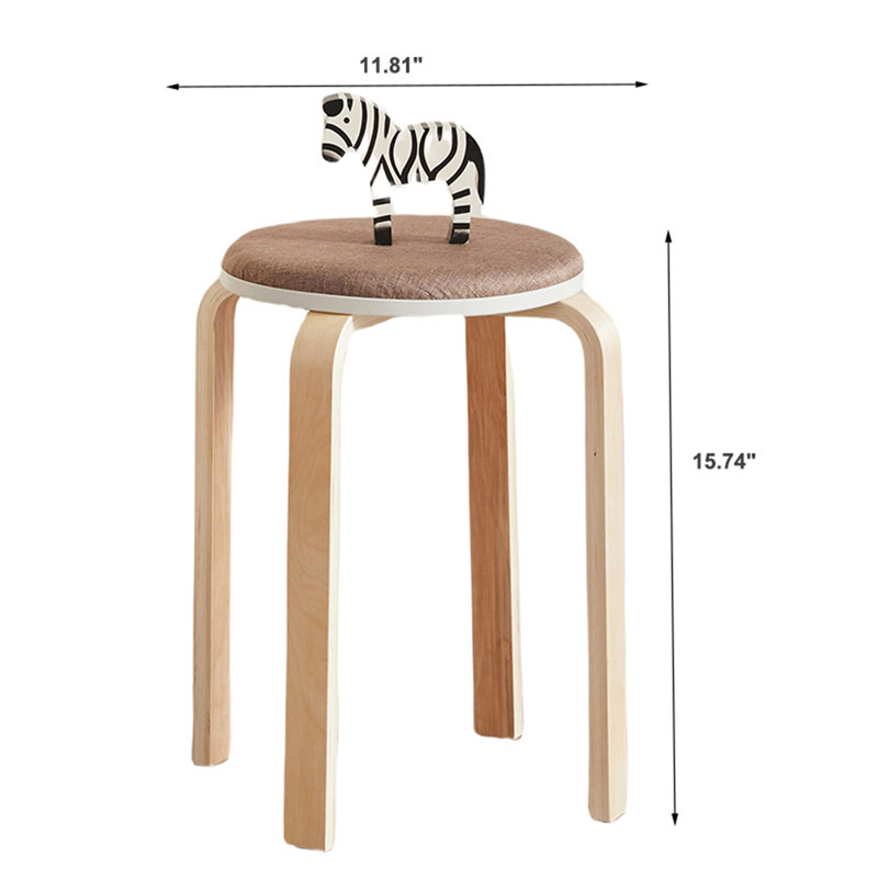Set of 4 Stackable Stools, Coffee