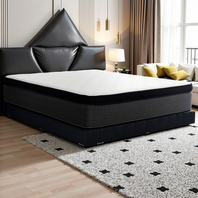 14 Inch Cooling Hybrid Mattress with Euro Top, Gel Memory Foam, and Pocket Coil System for Enhanced Support and Comfort