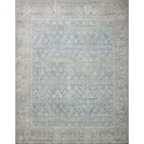 Vache Oriental Blue/Cream Area Rug