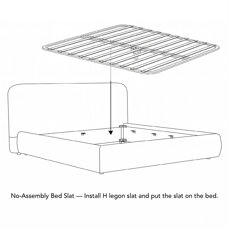 Bella Upholstered Platform Bed Slats