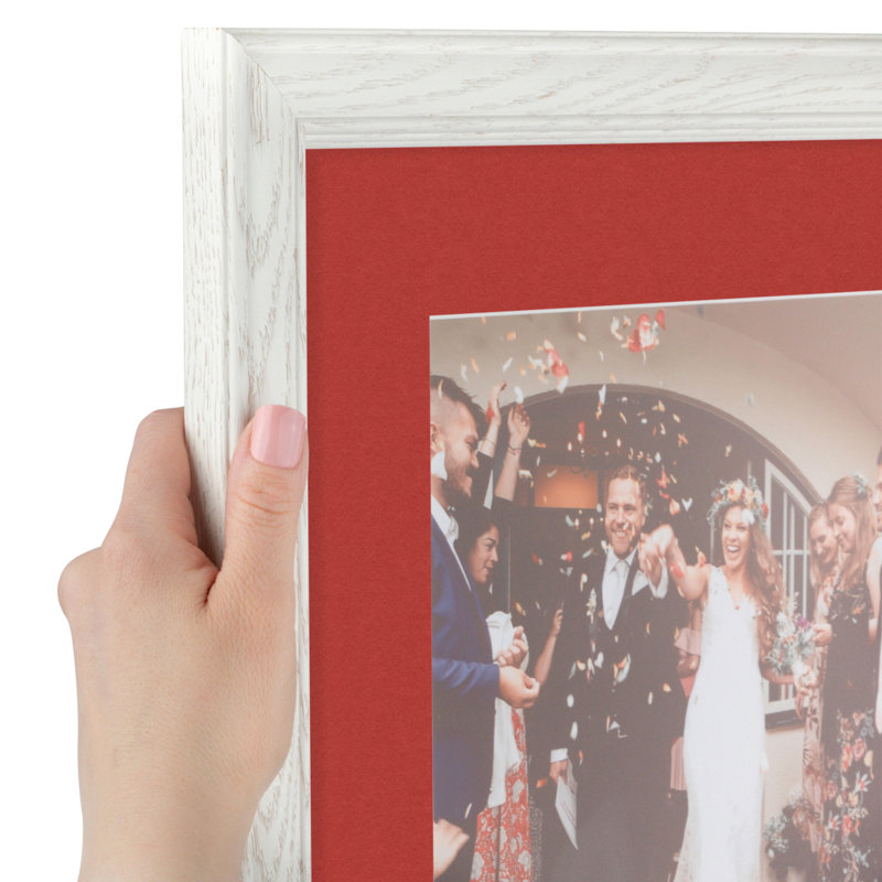 12x24 Deep Red and Off-White Wood Picture Frame