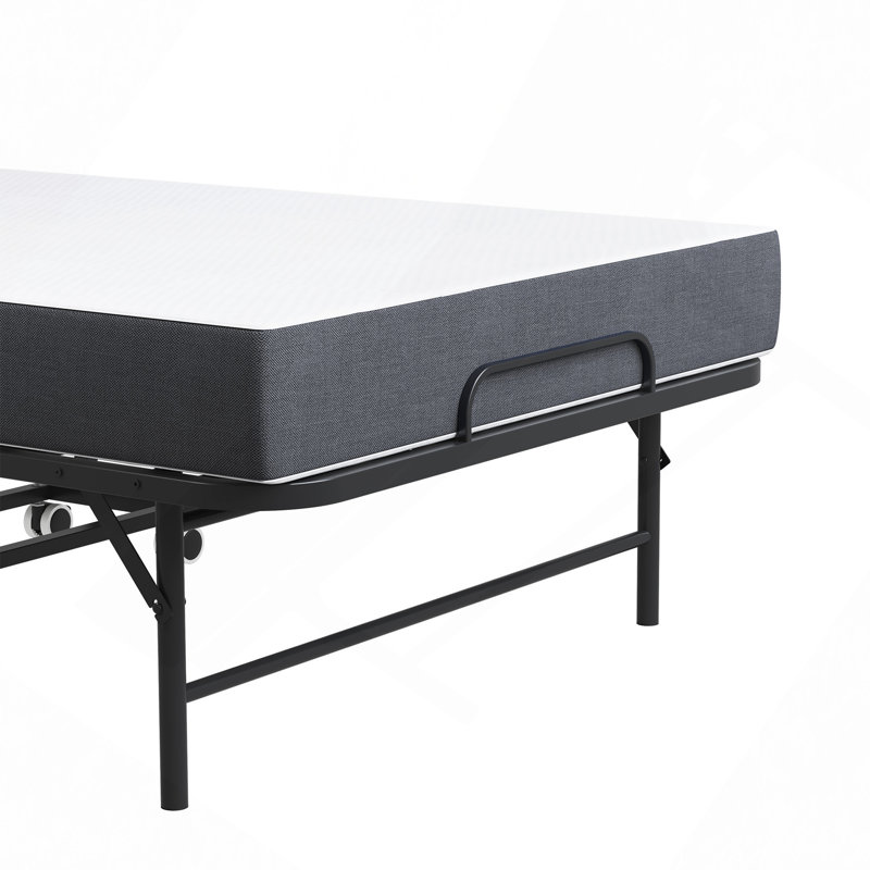 75"X46" Wide Folding Bed For Tall People, Extra Long & Wide Rollaway Bed With 5" Memory Foam, Heavy-Duty 450Lbs Capacity Guest Bed, Spacious Portable Cot