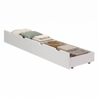 Alaterre Bedroom 37" Wide Wooden Underbed Drawers With Wheels And Storage