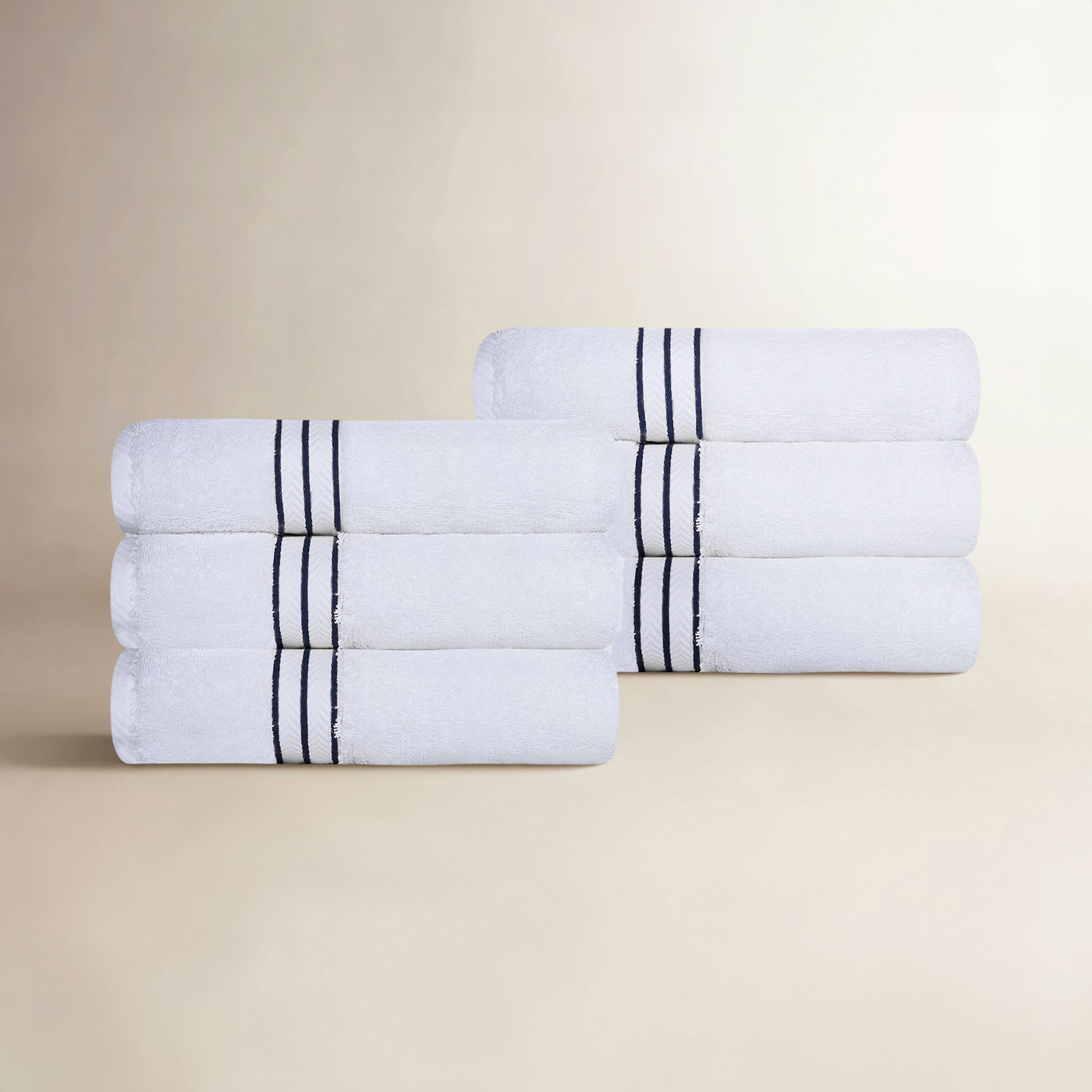 Josann Turkish Cotton Hand Towel Set, Navy Blue