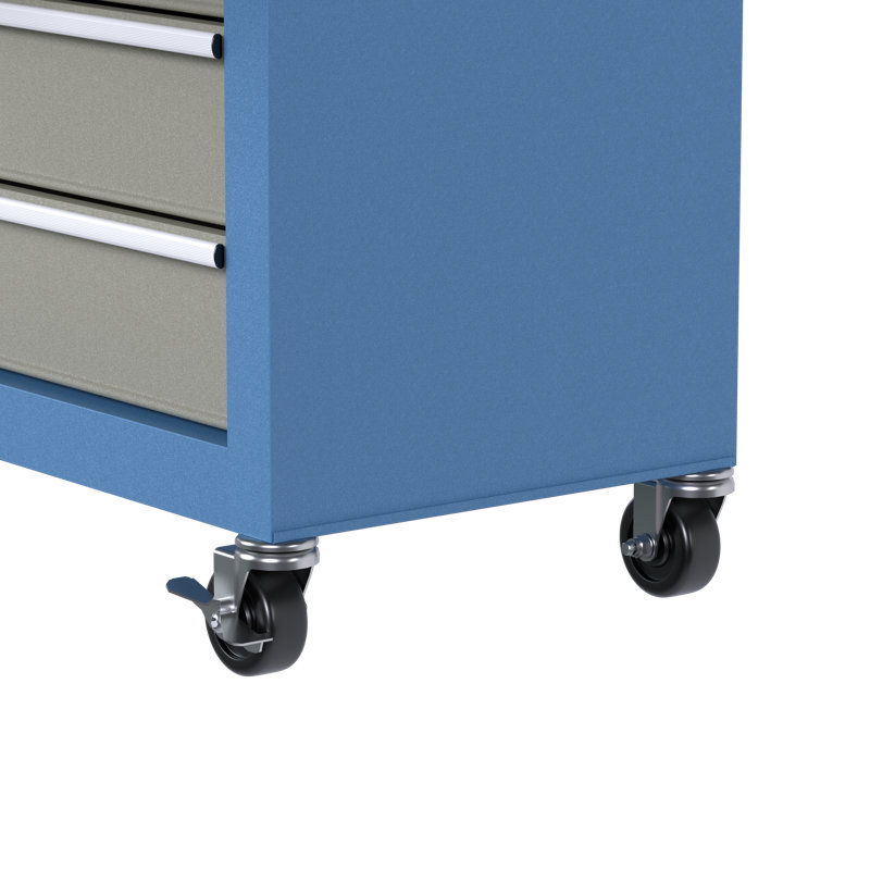 Coffre à outils à 5 tiroirs, coffre à outils roulant avec roues, patins et système de verrouillage, armoire à outils de rangement mobile