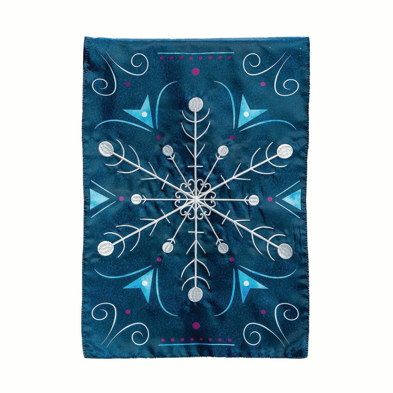 Drapeau de jardin bleu flocon de neige