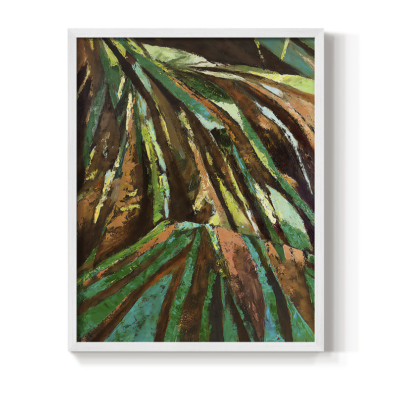 Las Palmas II, reproduction encadrée - bois massif, H 15 po x l 12 po, Blanc