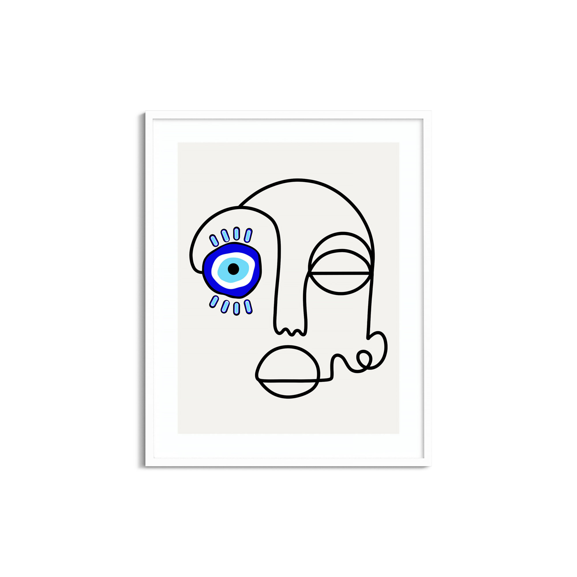No Evil Allowed by Shatha Al Dafai, White, 41.38" H x 33.38" W x 0.875" D
