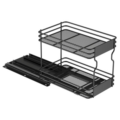Étagère à épices escamotable à 2 niveaux pour armoire