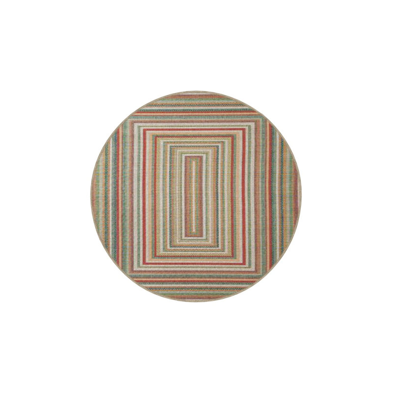 Tapis décoratif moderne à rayures géométriques, Rectangle 2 pi 4 po x 4 pi
